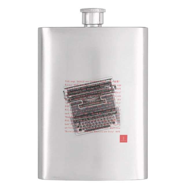 RVE SAYS: "Write A Book" Steel Flask (Front)