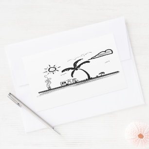 RVing at the Seashore  Rectangular Sticker