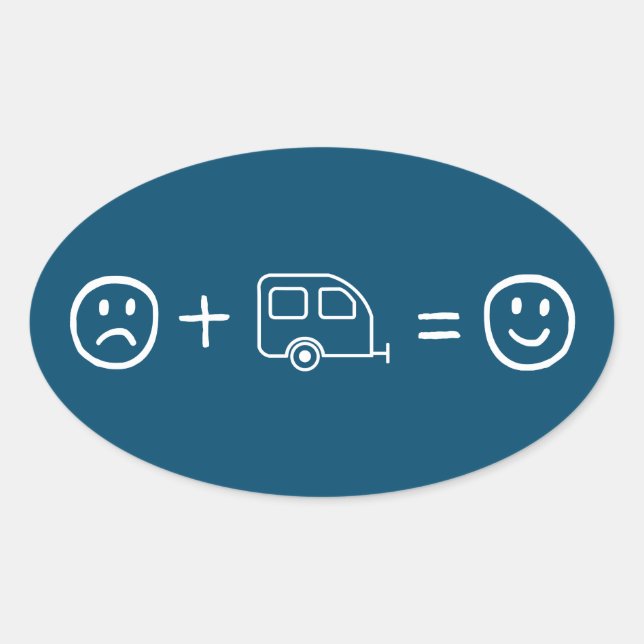 RVing Makes You Happy Oval Sticker (Front)