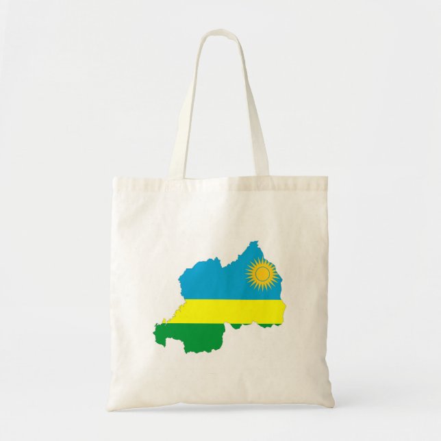 rwanda country flag shape map symbol tote bag (Front)