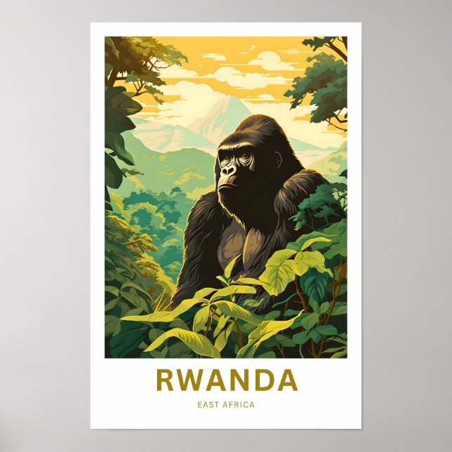 Rwanda East Africa Travel Print (Front)