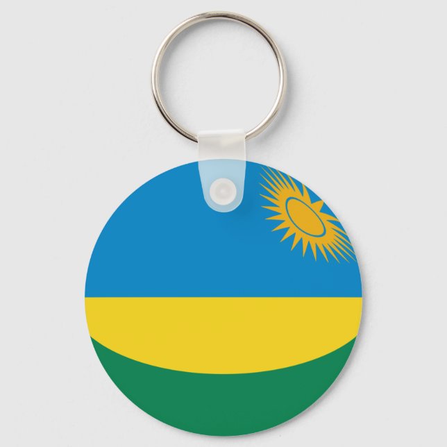 Rwanda Fisheye Flag Keychain (Front)