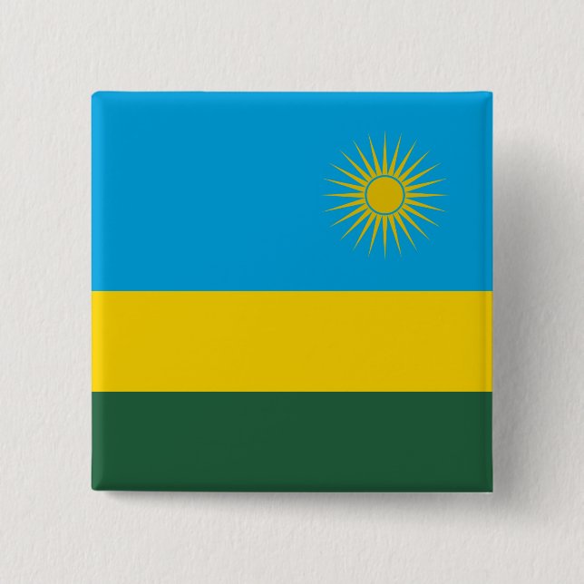 Rwanda Flag 15 Cm Square Badge (Front)