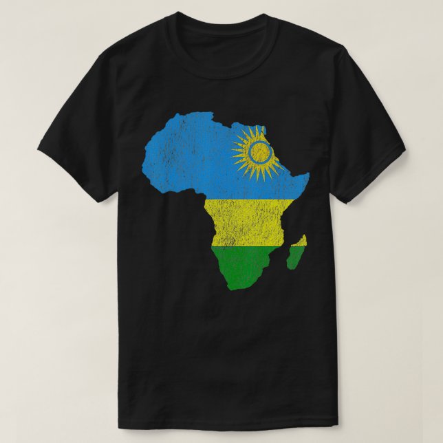 Rwanda Flag Africa Continent Silhouette Gift for 1 T-Shirt (Design Front)