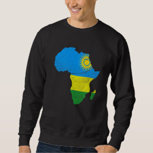 Rwanda Flag Africa Continent Silhouette Gift for R Sweatshirt