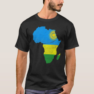 Rwanda Flag Africa Continent Silhouette Gift for R T-Shirt