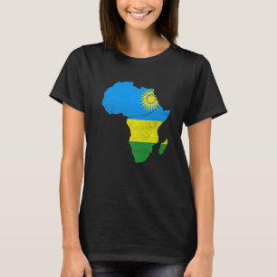 Rwanda Flag Africa Continent Silhouette Gift for R T-Shirt