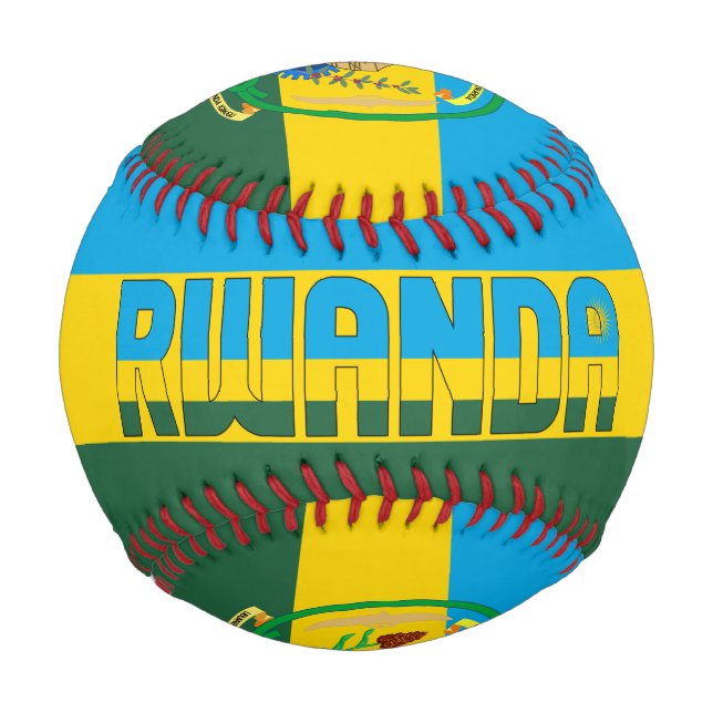 Rwanda Flag and Coat of Arms Patriotic Baseball (Front)