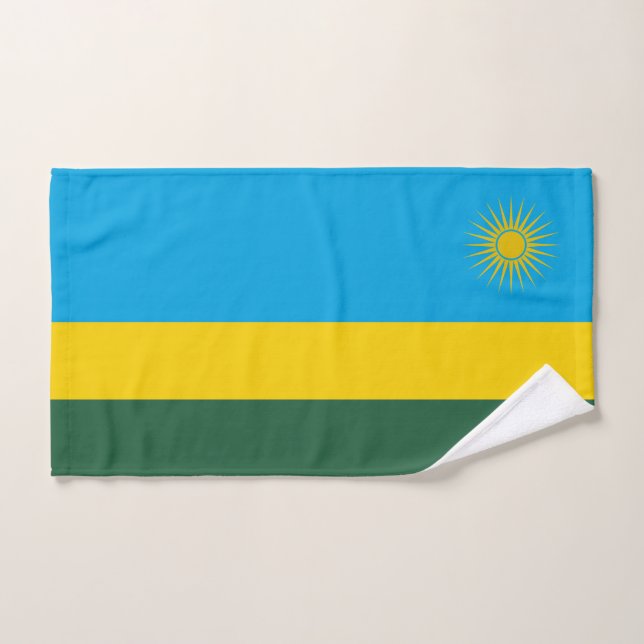 Rwanda Flag Bath Towel Set (Hand Towel)