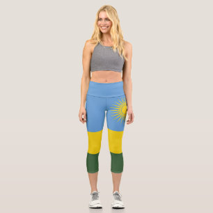 Rwanda flag capri leggings