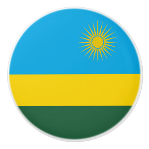 Rwanda Flag Ceramic Knob