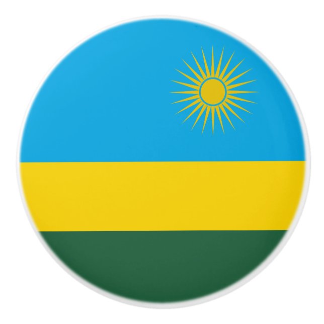 Rwanda Flag Ceramic Knob (Front)