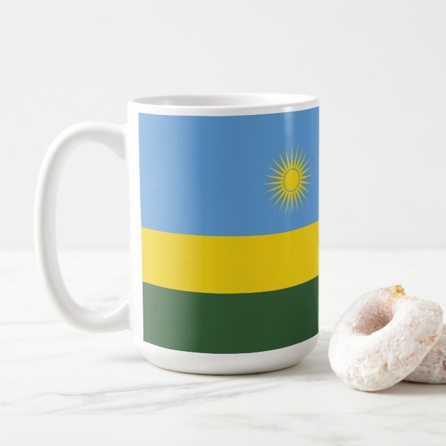 Rwanda flag coffee mug (With Donut)