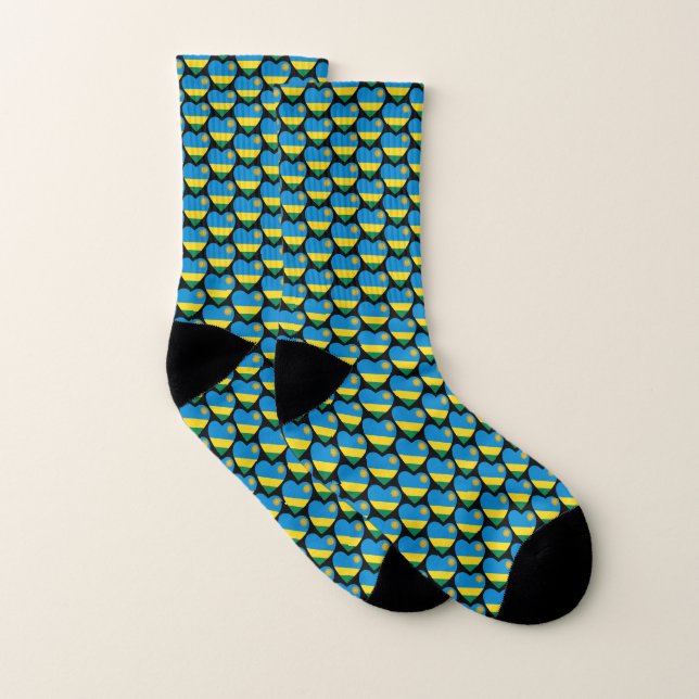 Rwanda Flag Hearts Socks (Pair)