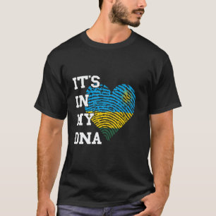 Rwanda Flag It's In My DNA Thumbmark Heart Rwandan T-Shirt
