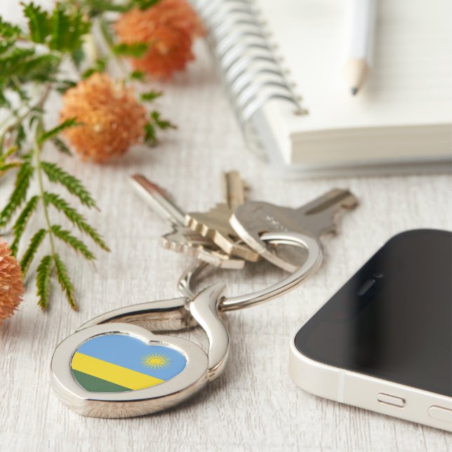 Rwanda flag key ring (Side)