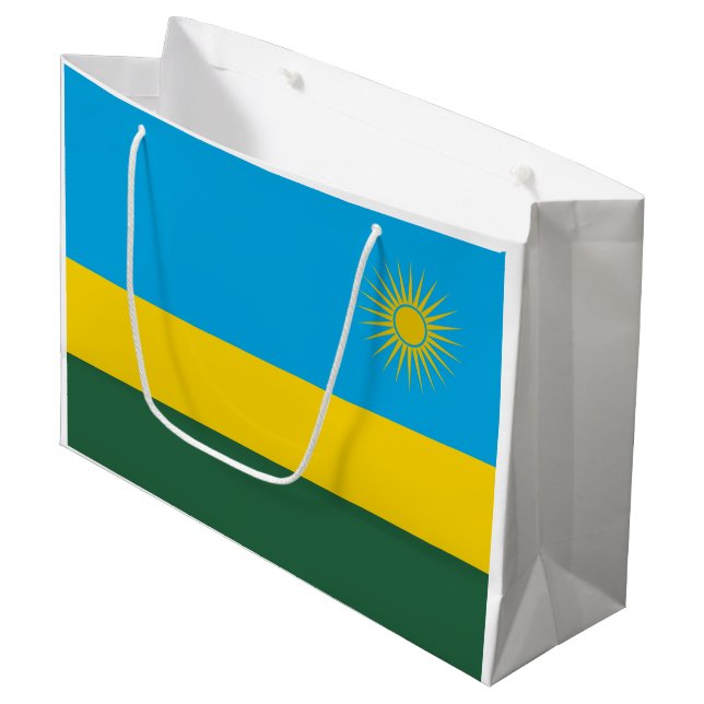 Rwanda Flag Large Gift Bag (Front Angled)