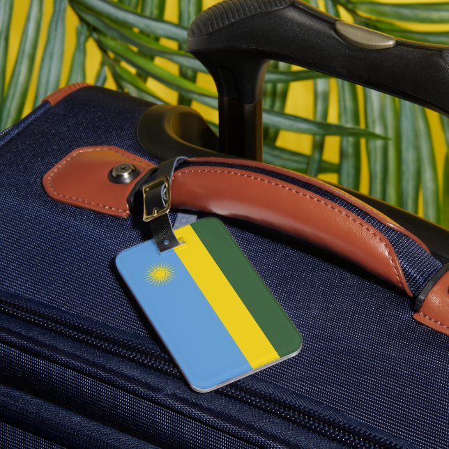 Rwanda flag luggage tag (Front Insitu 1)