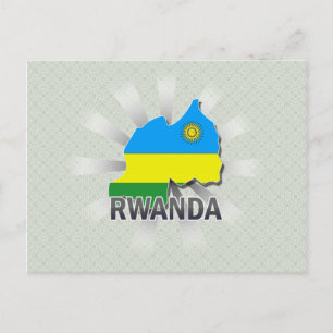 Rwanda Flag Map 2.0 Postcard