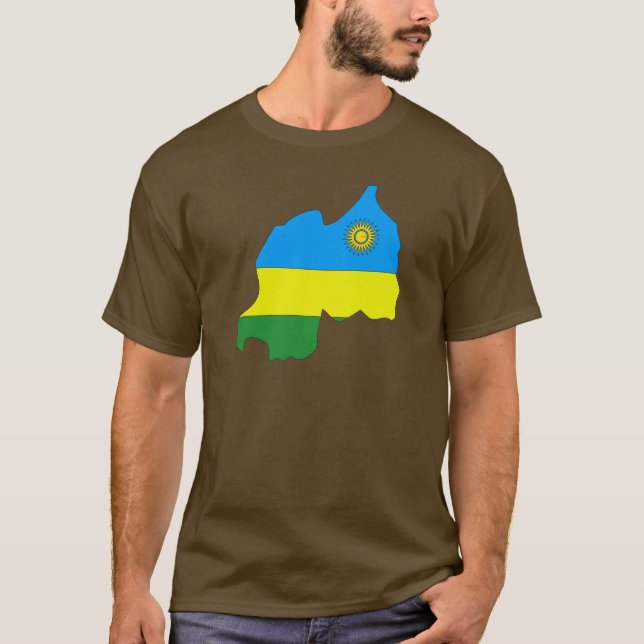 Rwanda flag map T-Shirt (Front)