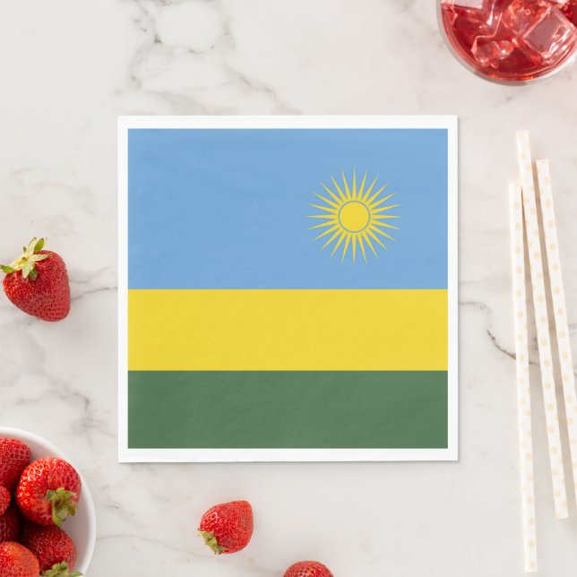 Rwanda flag napkin (Insitu)