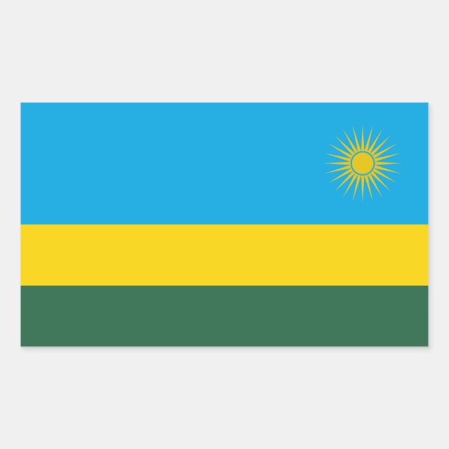 Rwanda Flag Rectangular Sticker (Front)