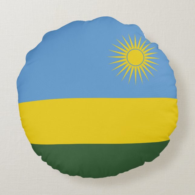 Rwanda flag round cushion (Back)