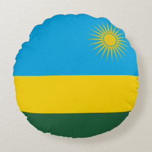 Rwanda Flag Round Cushion
