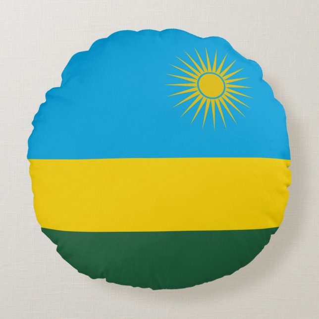 Rwanda Flag Round Cushion (Front)