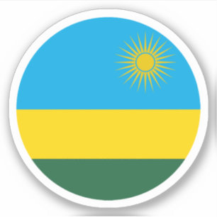 Rwanda Flag Round Sticker