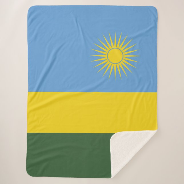 Rwanda flag sherpa blanket (Front)