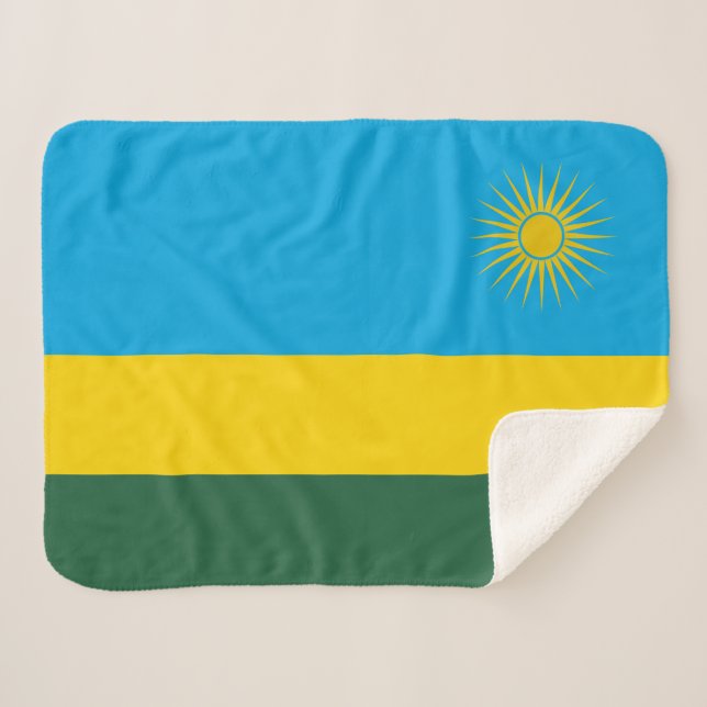 Rwanda Flag Sherpa Blanket (Front (Horizontal))