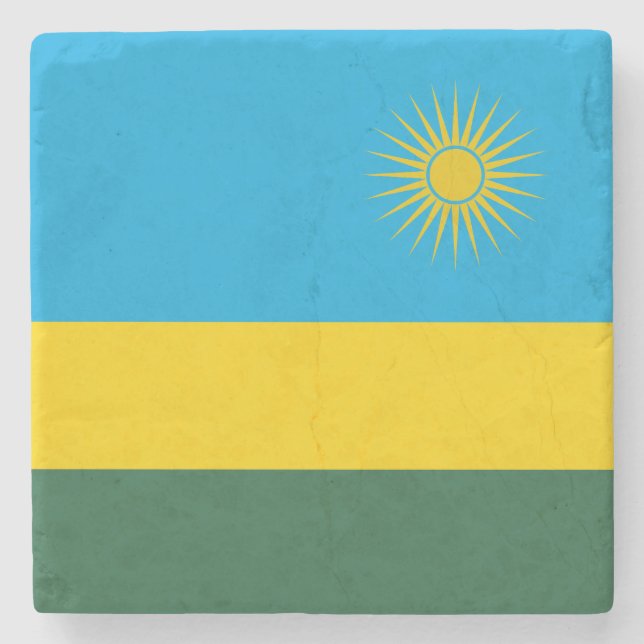 Rwanda Flag Stone Coaster (Front)