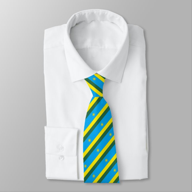 Rwanda Flag Tie (Tied)