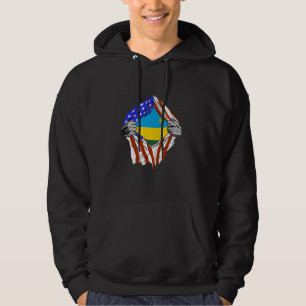 Rwanda Flag USA America Rwandan Pride Chest Rwanda Hoodie