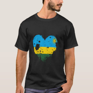 Rwanda Flag Vintage Heart Rwandan Pride Rwandan Ro T-Shirt