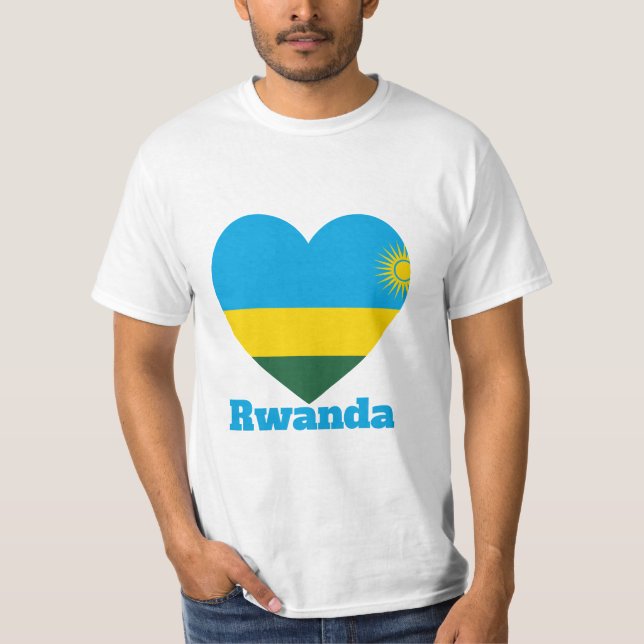 Rwanda Heart Flag T-Shirt (Front)