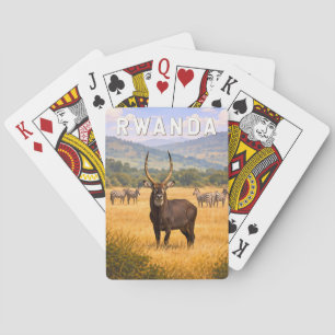 Rwanda Illustration Travel Art Vintage Playing Cards