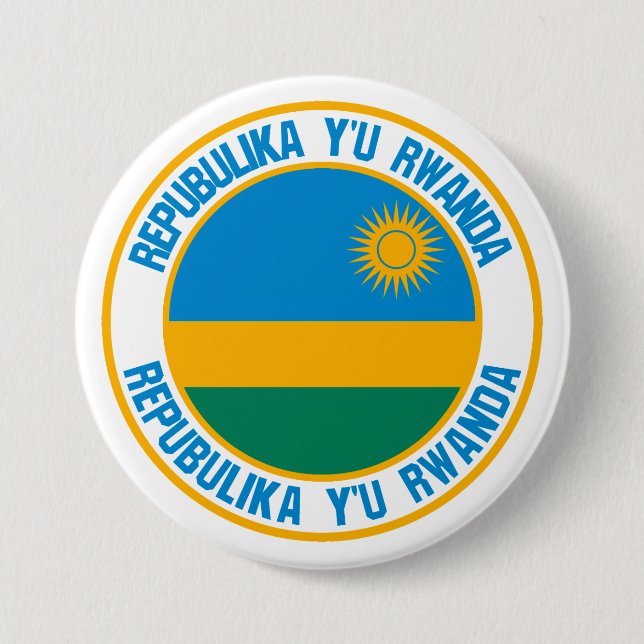 Rwanda Round Emblem 7.5 Cm Round Badge (Front)