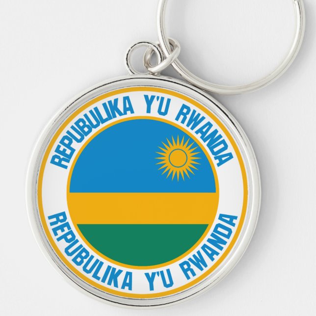 Rwanda Round Emblem Key Ring (Front)
