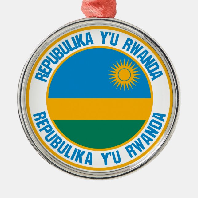 Rwanda Round Emblem Metal Ornament (Front)