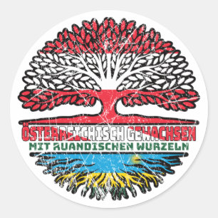 Rwanda Rwanda Österreichisch Österreich Baum Classic Round Sticker