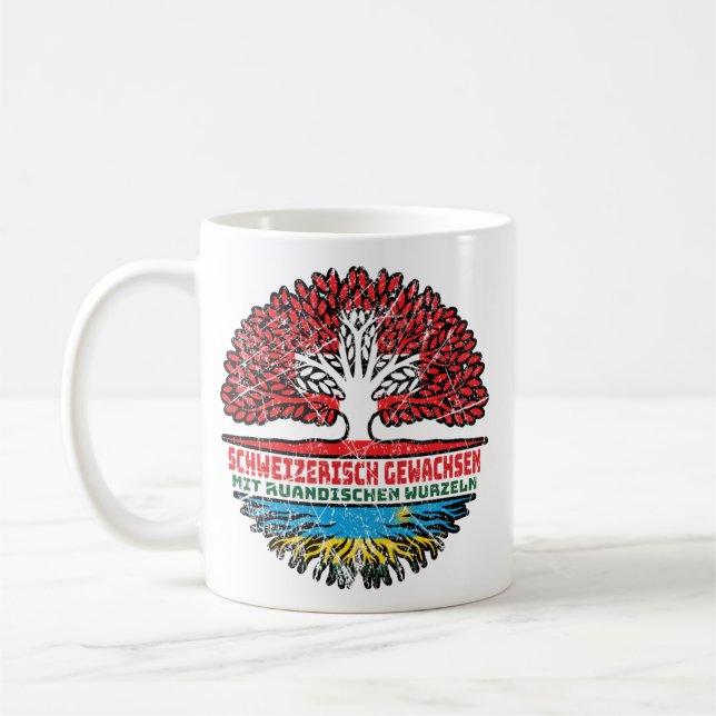 Rwanda Rwanda Schweizer Schweiz Baum Wurzel Coffee Mug (Left)