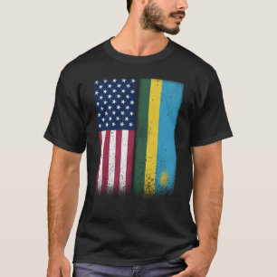Rwanda Rwandan American Flags Proud USA Rwanda T-Shirt
