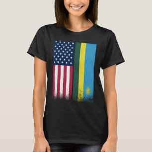 Rwanda  Rwandan American Flags Proud USA Rwanda T-Shirt