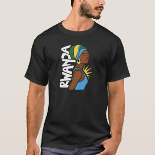 Rwanda Rwandan Flag Africa Map Ethnic Heritage Bla T-Shirt