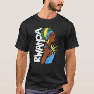Rwanda Rwandan Flag Africa Map Ethnic Heritage Bla T-Shirt