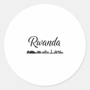 Rwanda Skyline Travel Vacation Outfits Classic Round Sticker