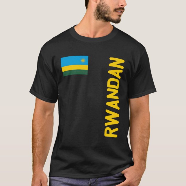 Rwandan Flag And Rwanda Roots T-Shirt (Front)