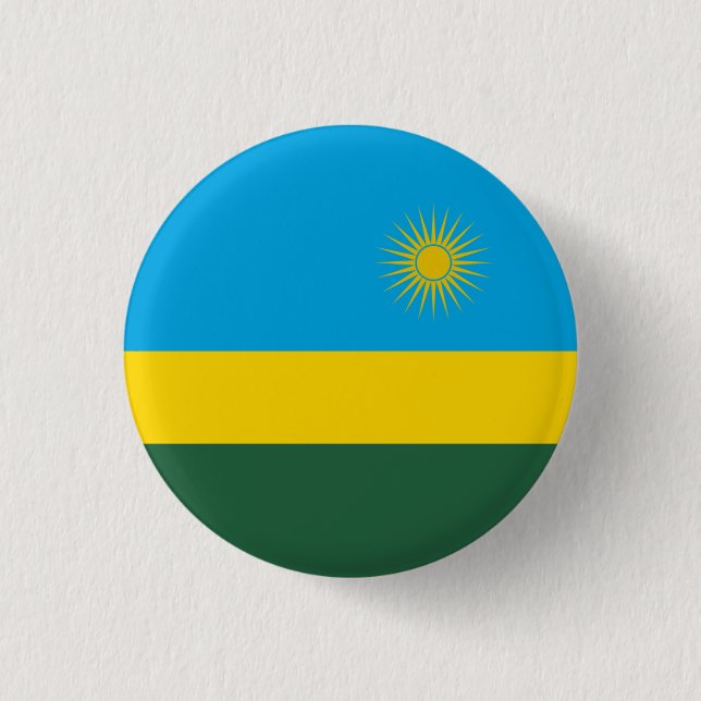 Rwandan Flag, Flag of Rwanda 3 Cm Round Badge (Front)